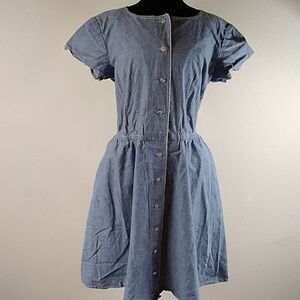 Vintage Liz Claiborne Blue Women's Dress Size 10 Belt Not Included